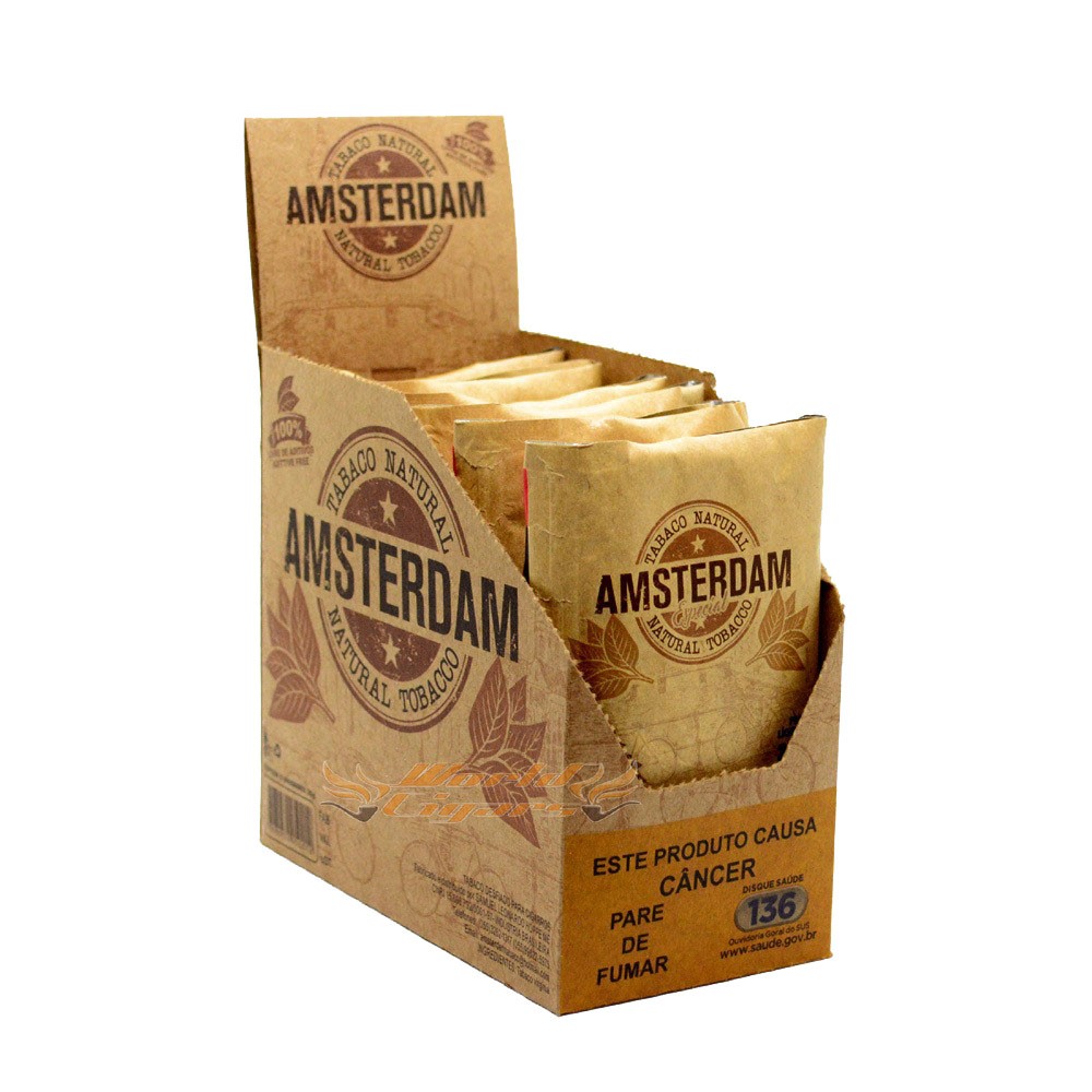 Fumo P Enrolar Amsterdam 25g Cx C 6 World Cigars Tabacaria E Presentes   Tabaco AmsterdamCx1.JPG